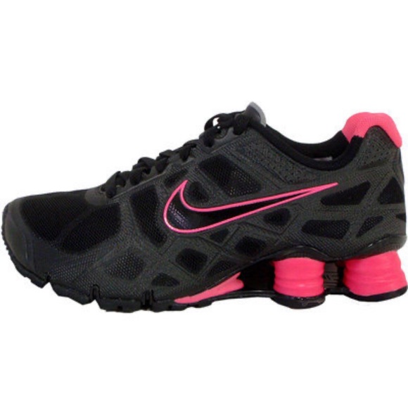 Nike Shox Turbo Black Pink Running Walking Shoes 454165 006 Womens Sz 8 RARE - Picture 1 of 8